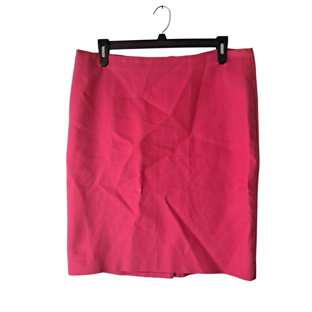 NWT Talbots Straight Pencil Skirt Knee Length 100% Cotton Pink Womens Size 16